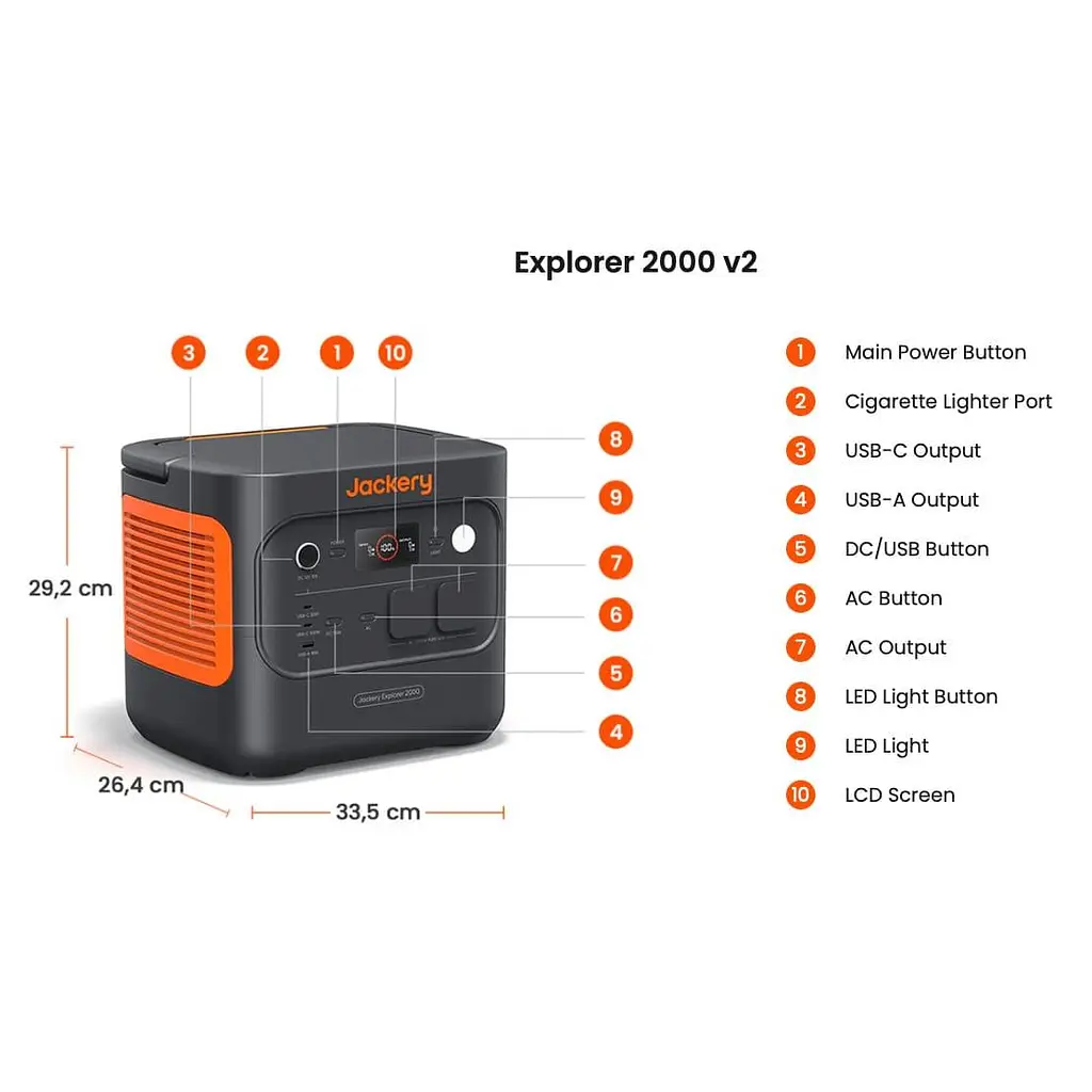 Зарядная станция Jackery Explorer 2000 V2 / 2200 Вт / 2042.8 Вт/ч / LiFePO4 (21-0001-000267) - фото 12