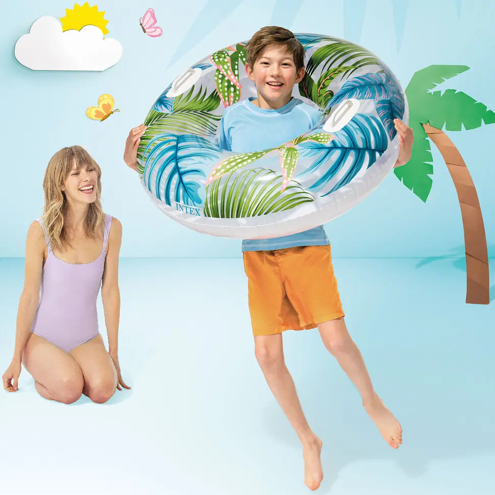 Дитячий надувний круг для плавання Intex з ручками - фото 6
