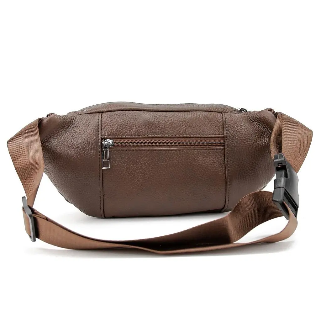 Містка шкіряна сумка на пояс коричнева Tiding Bag M56-2030C - фото 6