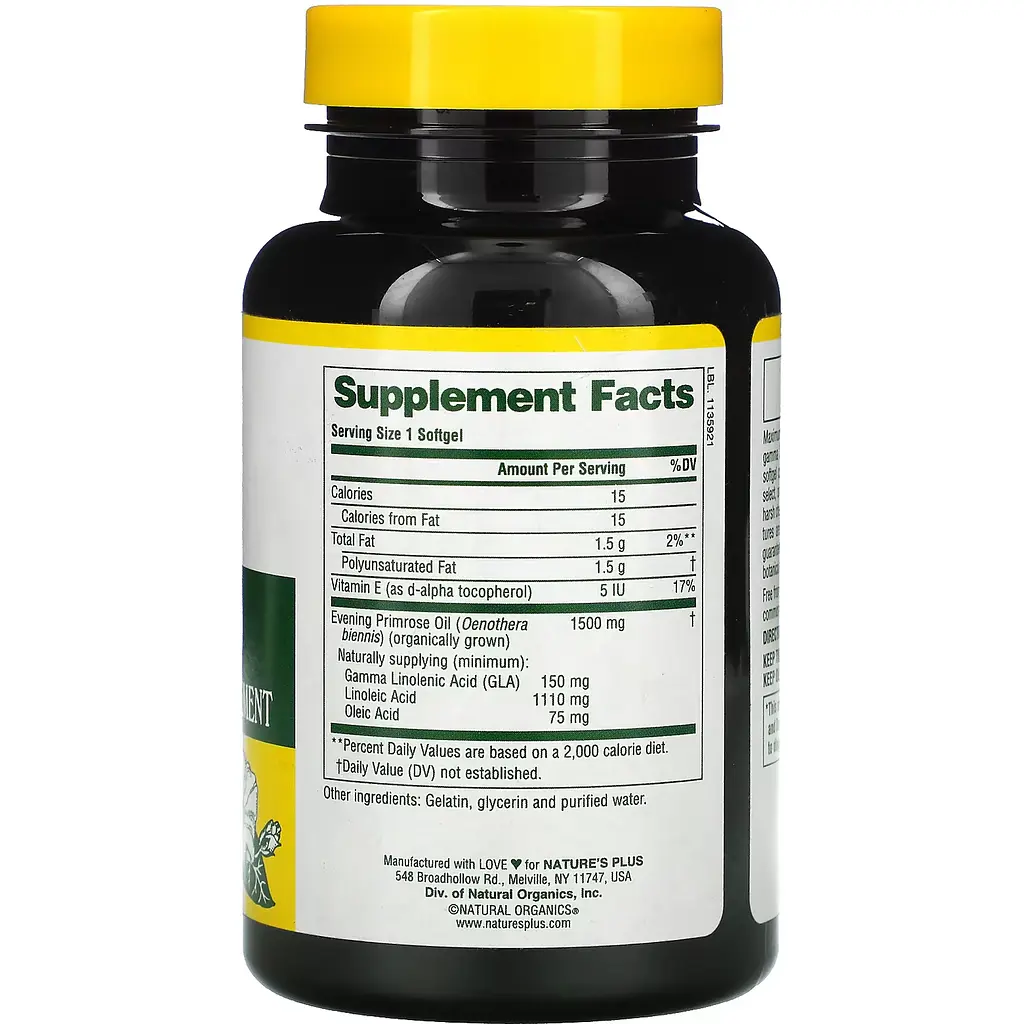 Олія вечірньої примули NaturesPlus Ultra EPO 1500, 60 капсул - фото 3