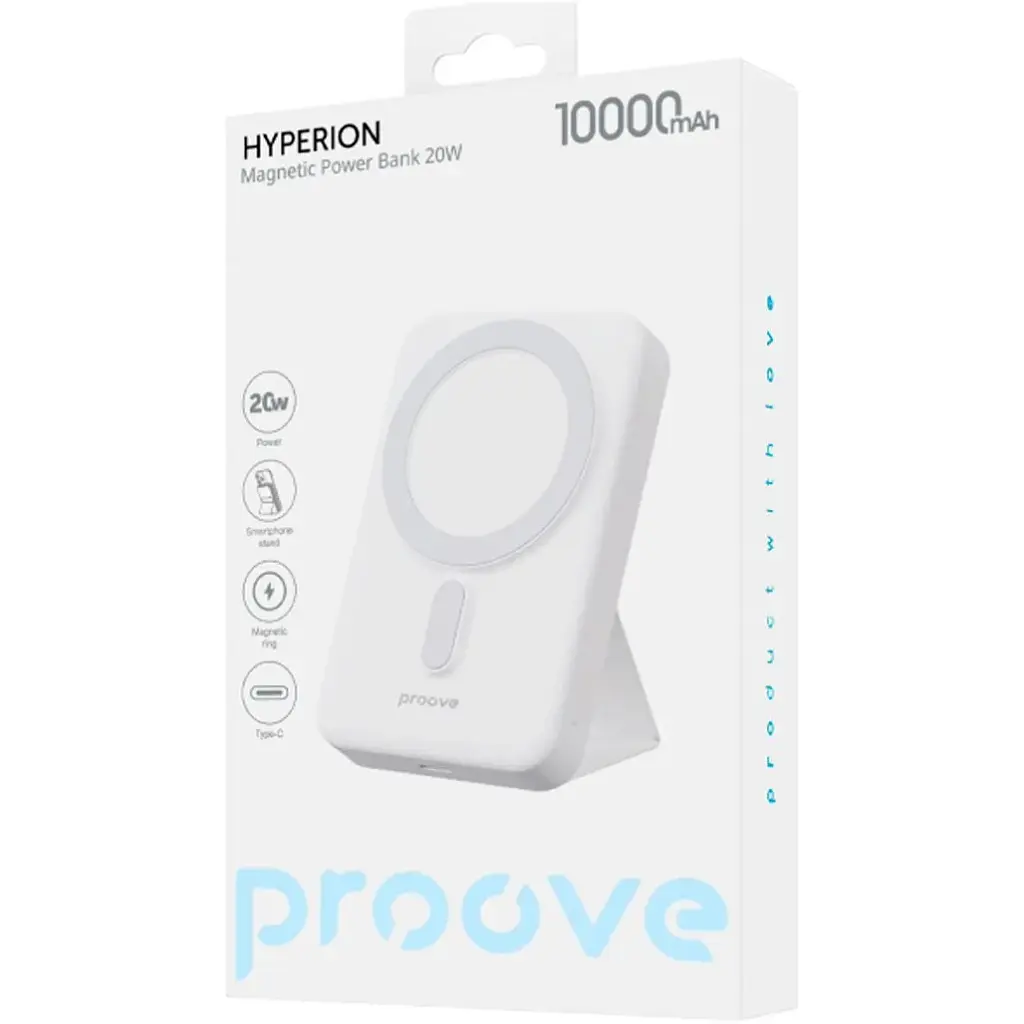 Зовнішній акумулятор Proove Hyperion 10000mAh 20W White (PBHN15020002) [136797] - фото 7