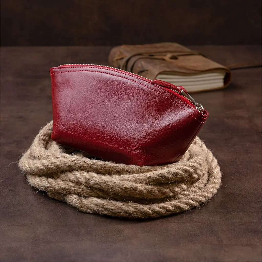 Жіноча косметичка зі шкіри Amelin Grande Pelle 11303 червона - фото 8