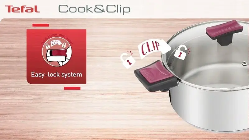 Набір посуду Cook&Clip, 10предметів, нержавіюча сталь,бакеліт, скло Tefal kuh0014726 - фото 4