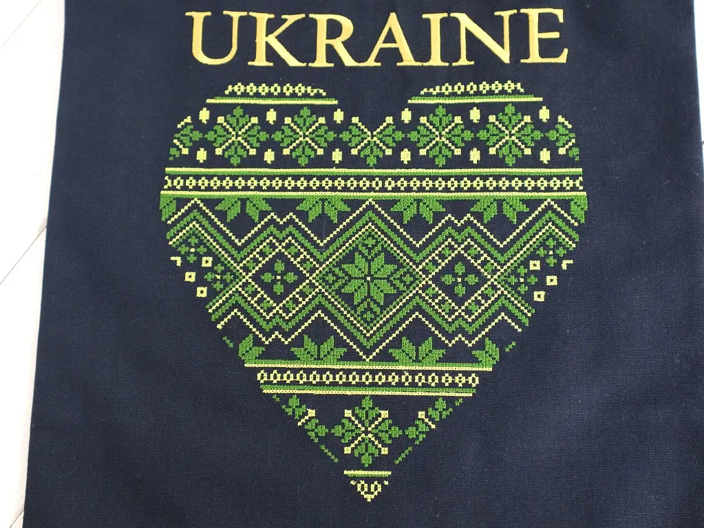 Шоппер з вишивкою UKRAINE зелене серце, еко сумка для покупок, сумка для покупок вишита - фото 7