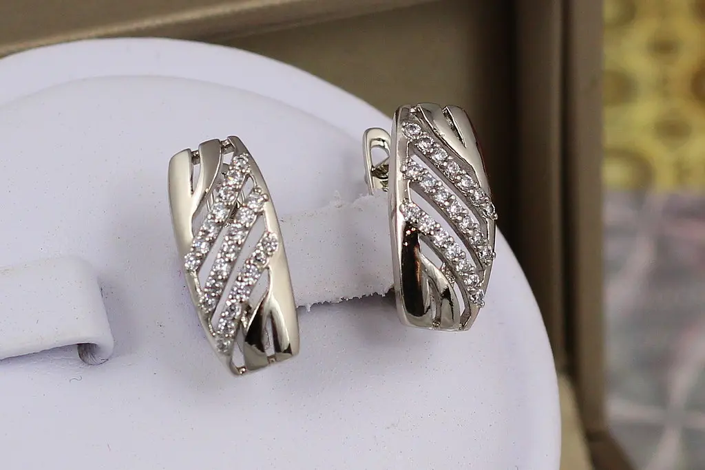 Сережки Xuping Jewelry жалюзі 1.8 см сріблясті