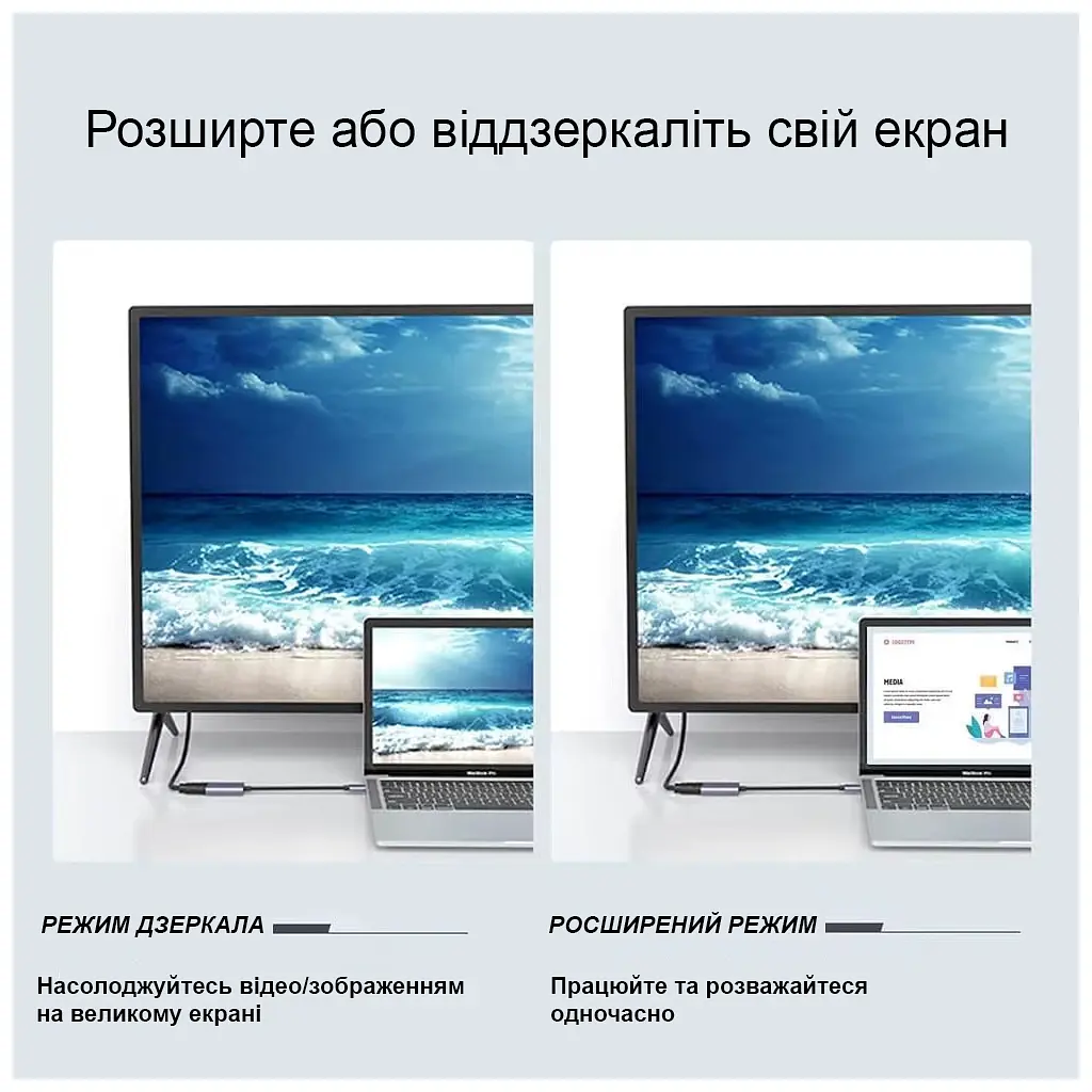 Перехідник USB-C to HDMI F USB 3.0 4K60Hz dark gray Dynamode (DM-AD-USB-C-HDMI) - фото 5