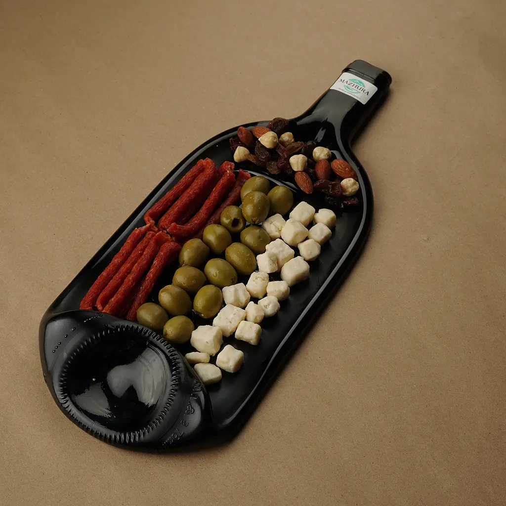 Стеклянная тарелка Mazhura Vine из сплюснутой 1.5 л винной бутылки в ассортименте (mz692665) - фото 5