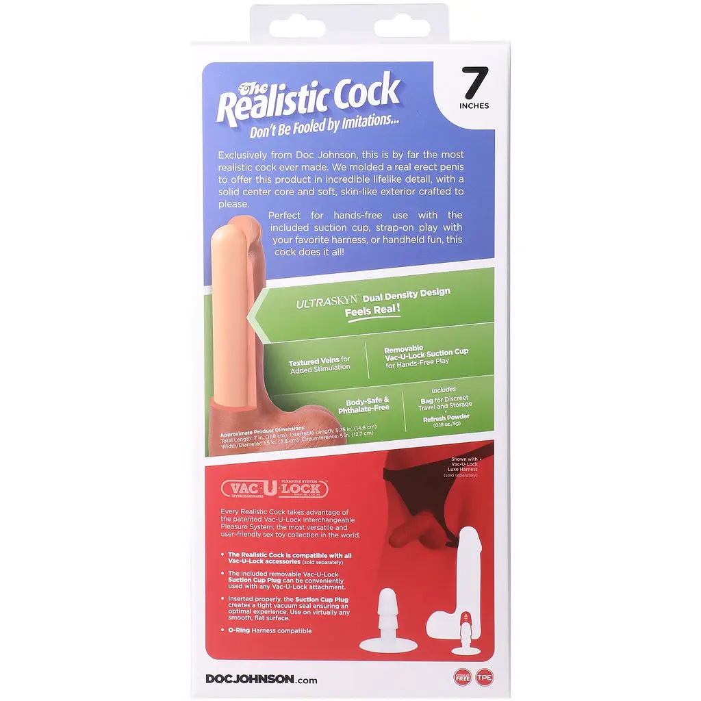 Фалоімітатор Doc Johnson The Realistic Cock ULTRASKYN 7 Inch with Balls, 17.8 см - фото 11