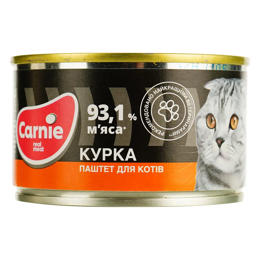 Вологий корм для котів Carnie Паштет м'ясний з куркою 100 г - фото 1