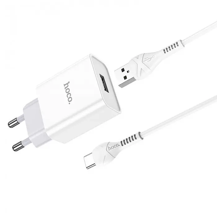 Зарядное устройство HOCO C81A Asombroso два USB порта Type-C со съёмным кабелем Белый - фото 6