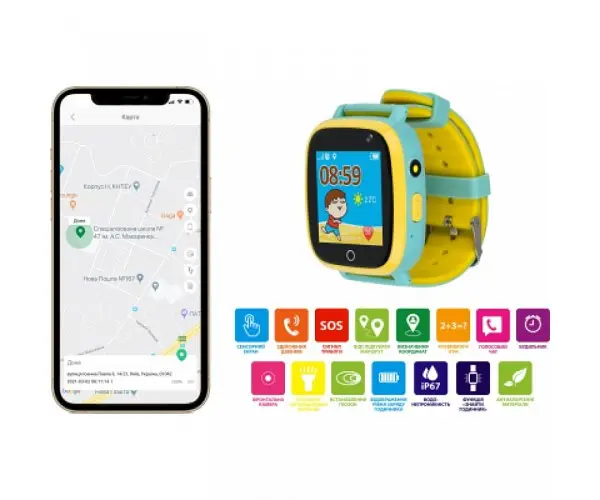 Умные часы Amigo GO001 для детей с сим-картой зеленые - фото 2