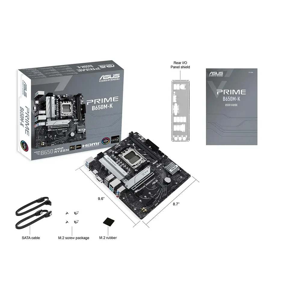 ASUS Материнська плата PRIME B650M-K sAM5 B650 2xDDR5 M.2 HDMI D-Sub mATX - фото 2