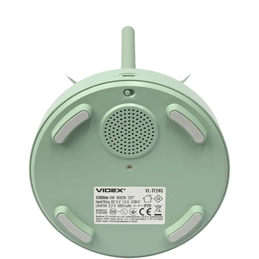 LED лампа настiльна Videx VL-TF24G 8W 4000K з акумулятором та RGB зелена (VL-TF24G) - фото 5