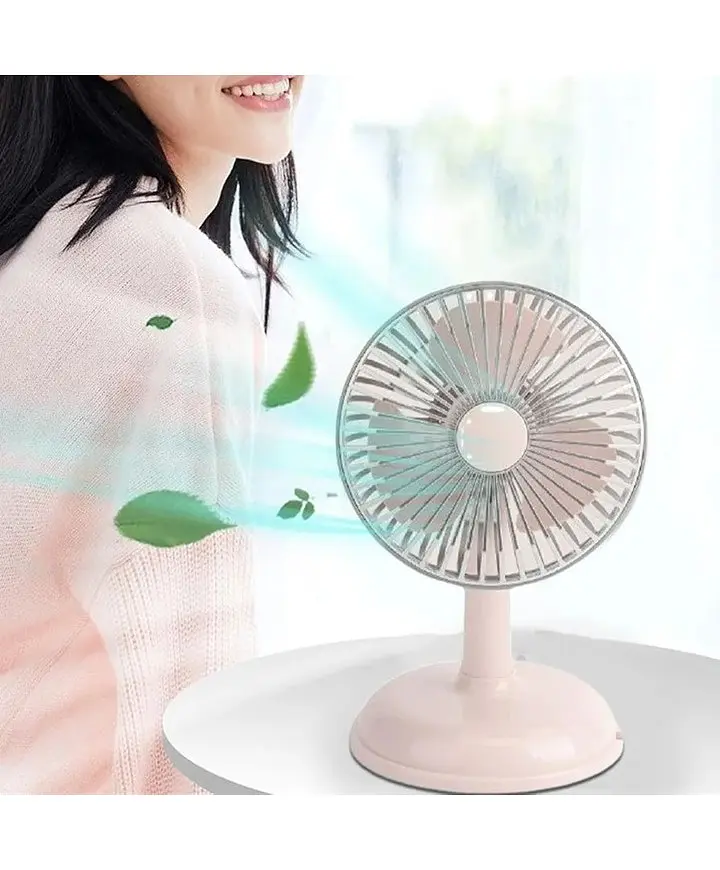 Вентилятор настільний портативний FAN KD197 Simple desktop USB Рожевий - фото 2