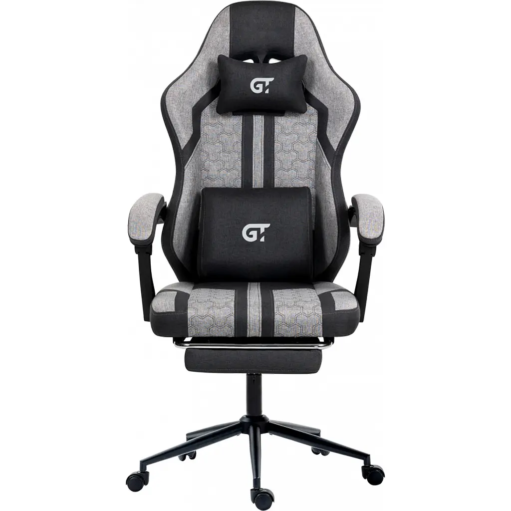 Геймерське крісло GT Racer X-2337 тканинне сіре [174660]
