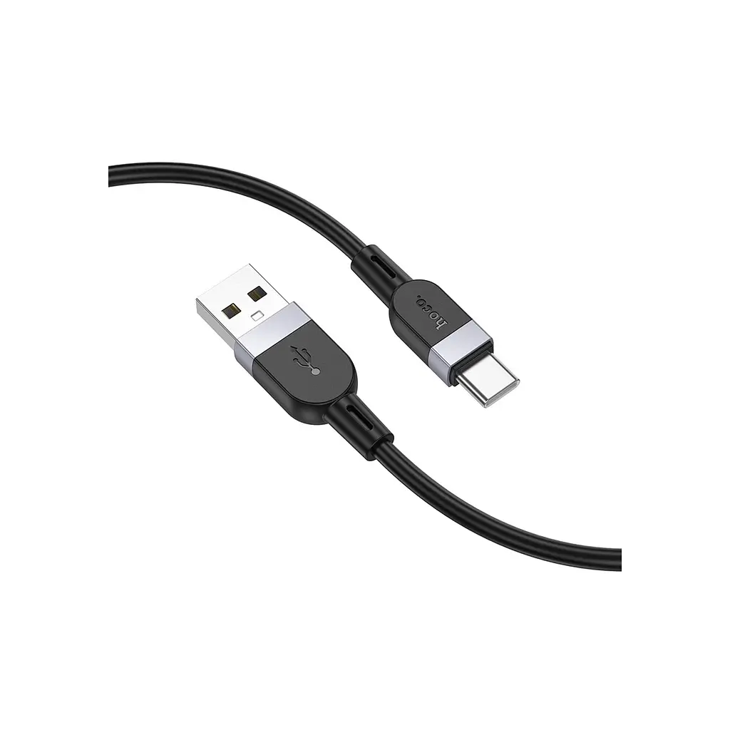 Дата кабель USB 2.0 AM to USB-C 1.0m silicone X109 Energy black Hoco (6942007636247) - фото 2