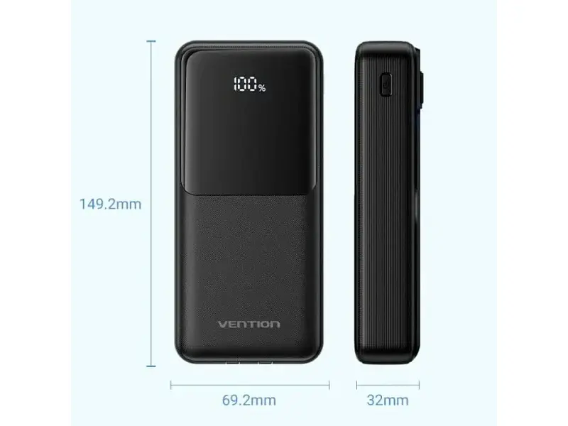 Зовнішній акумулятор (Power Bank) Vention 20000mAh 22.5W Black (FHPB0) - фото 4