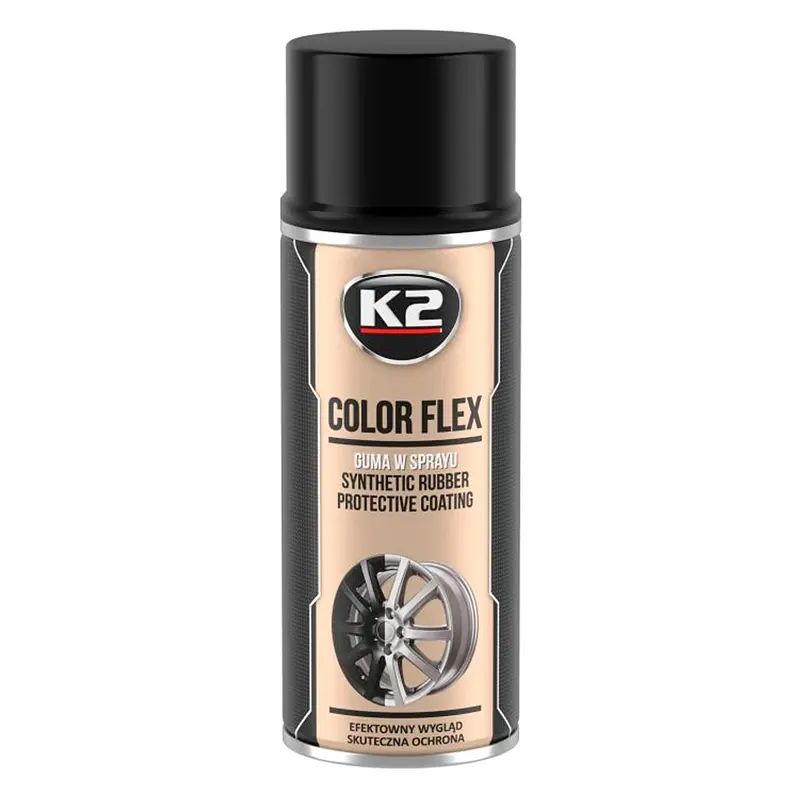 Фарба рідка гума K2 COLOR FLEX чорна глянцева аерозоль 400мл(L343CP)