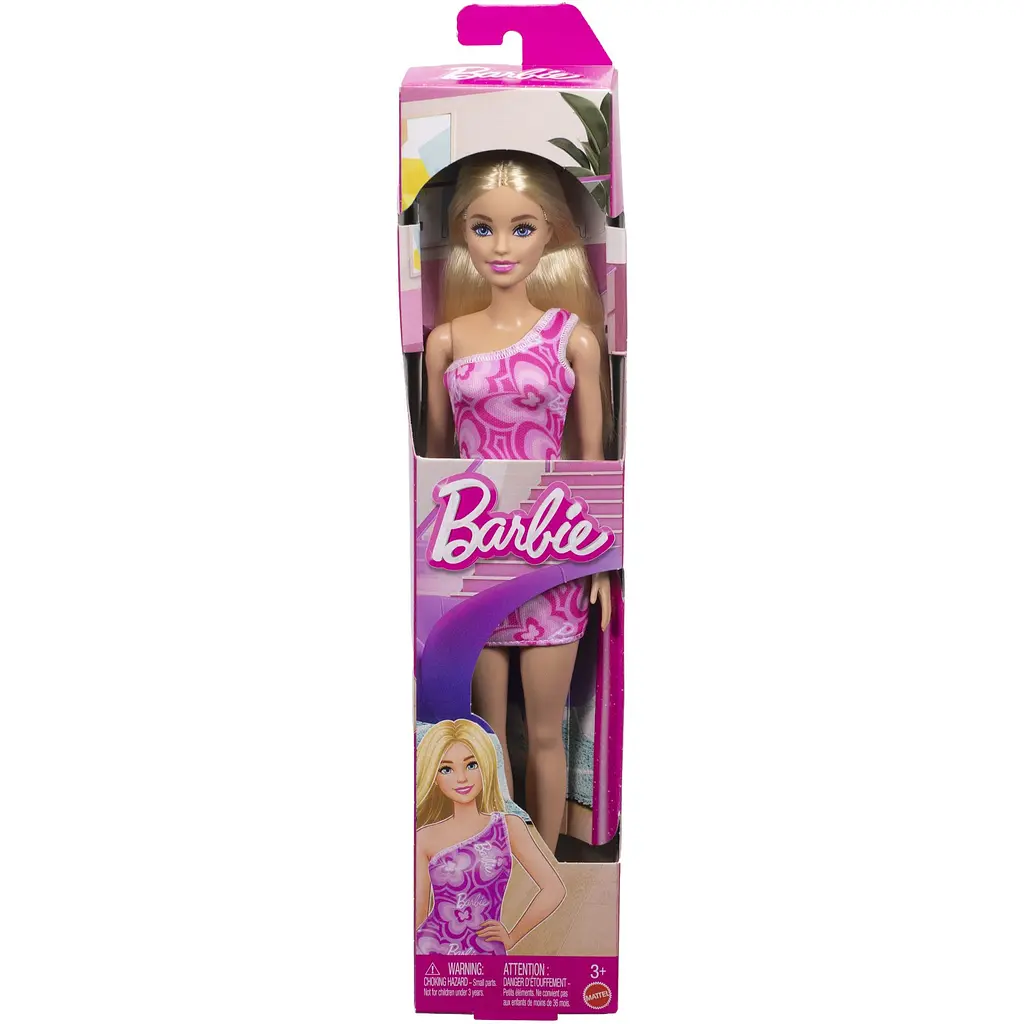 Лялька Barbie Супер стиль у рожевій сукні з принтом (блондинка) (JLG03) - фото 6