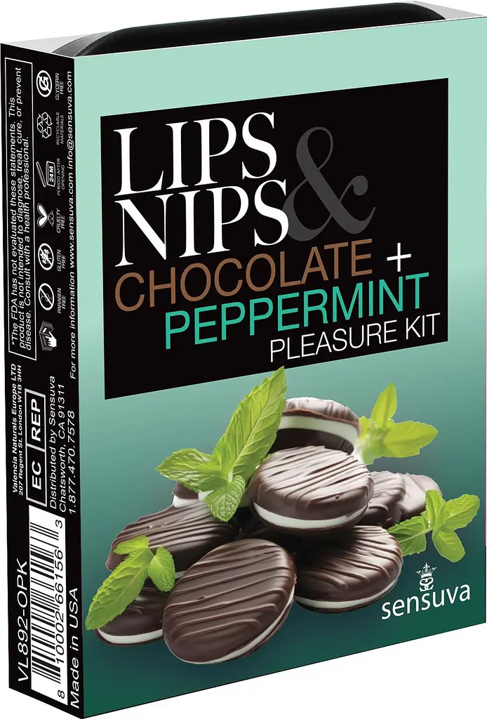 Набір Sensuva Lips & Nips Pleasure Kit Chocolate Peppermint, 2 х 4 г, Sensuva (США)
