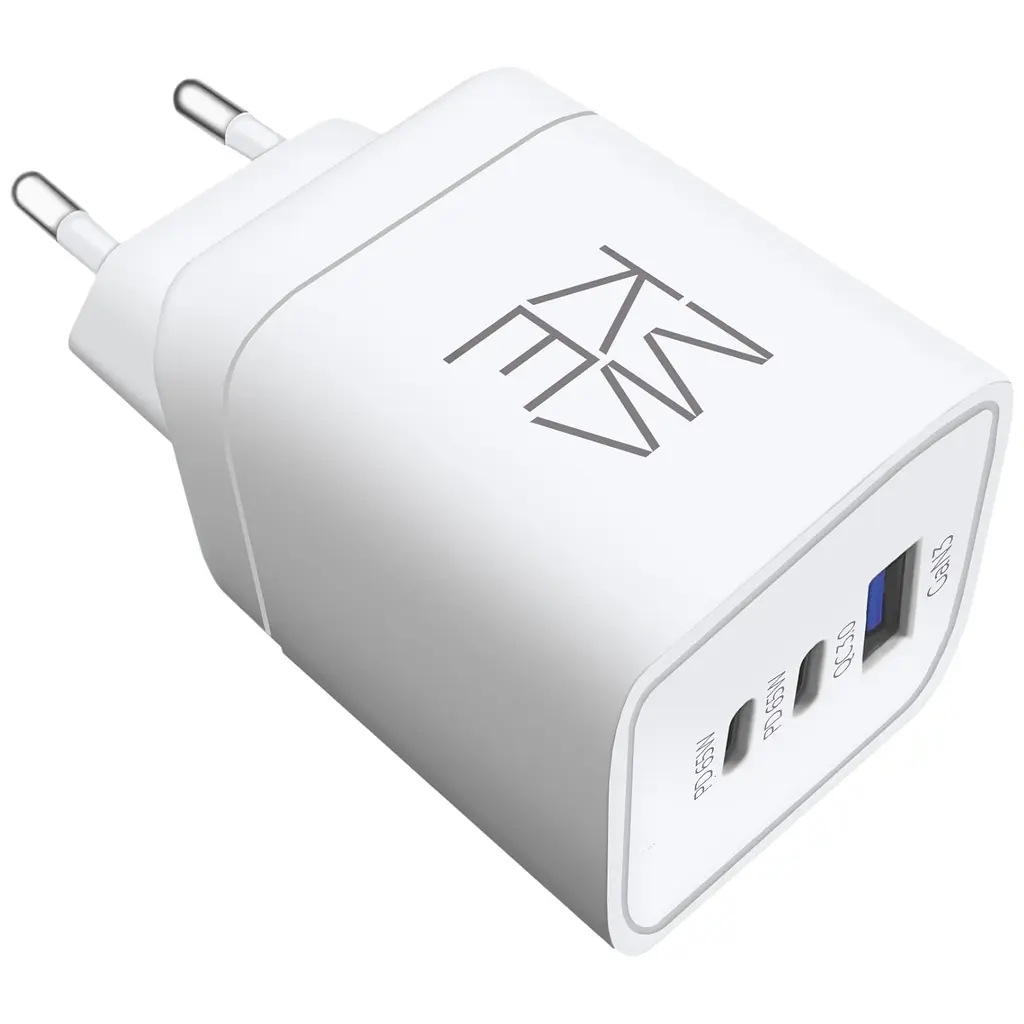 Зарядний пристрій Make 65 W 2 x PD + QC White - фото 3