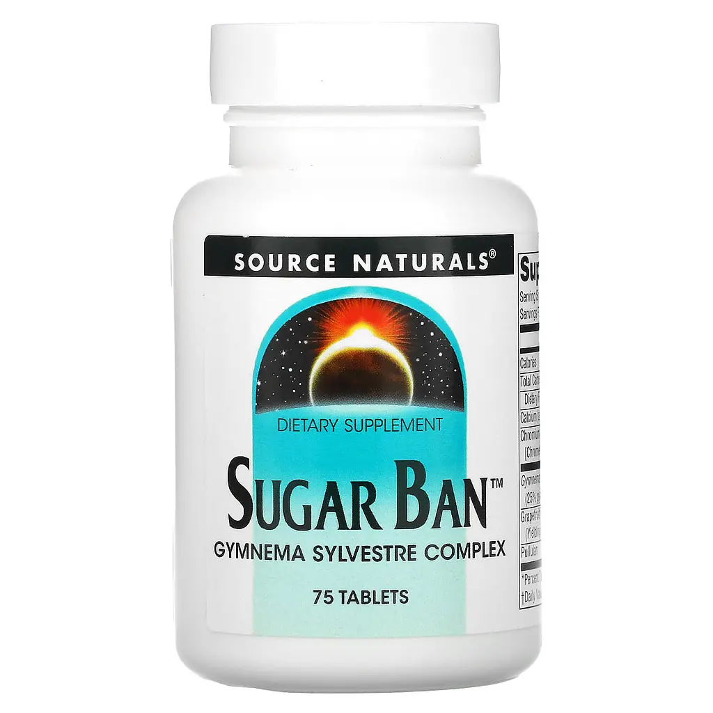 Засіб для зниження цукру в крові, Sugar Ban, 75 таблеток Source Naturals vit0002784