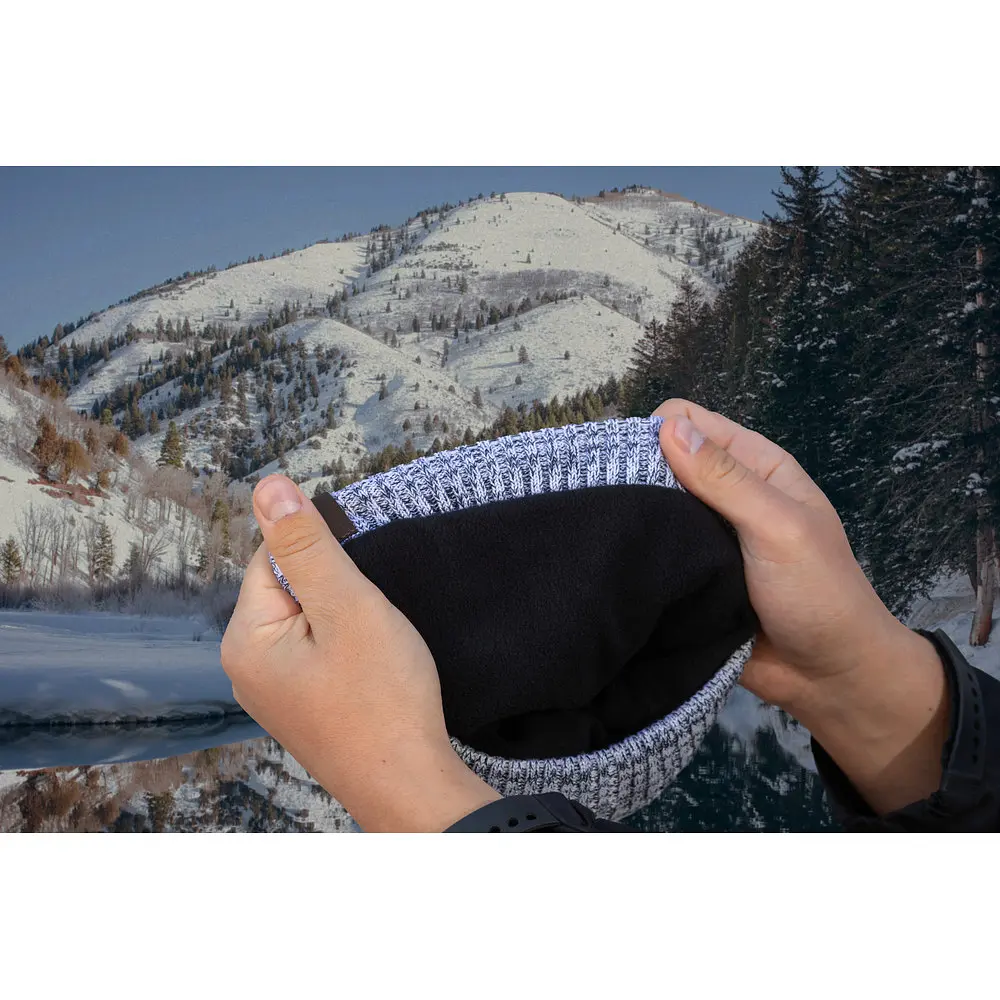 Водонепроникна шапка Dexshell Heathered Rib Knit Beanie, onesize (56-58 см), біло-сіра - фото 3