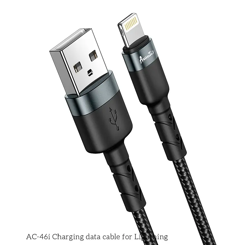 Кабель Avantis AC-46i USB – Lightning- чорний - фото 4