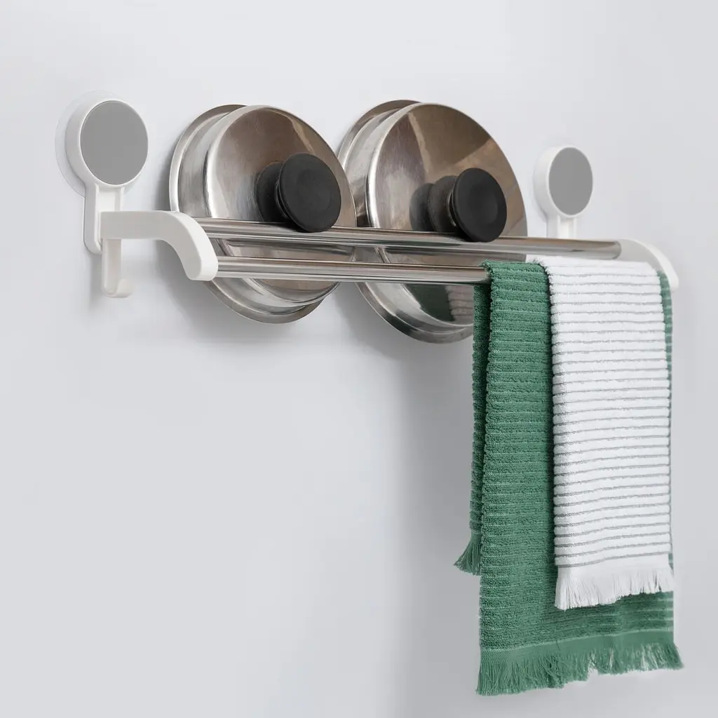 Тримач для рушників MVM BP-9 подвійний, білий зі сріблястим (BP-9 WHITE) - фото 6