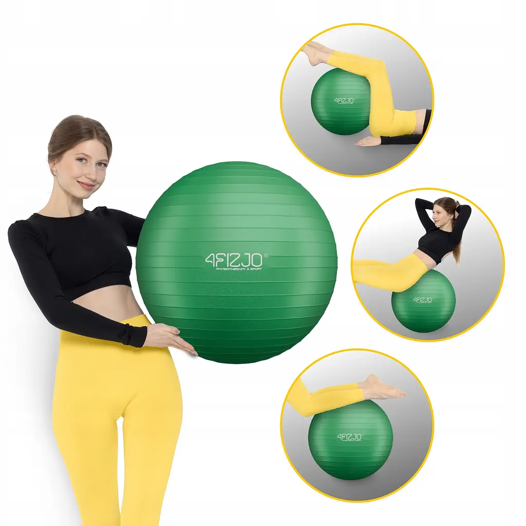 Мяч для фитнеса (фитбол) 4FIZJO 55 см Anti-Burst Green (P-5907739316264) - фото 11