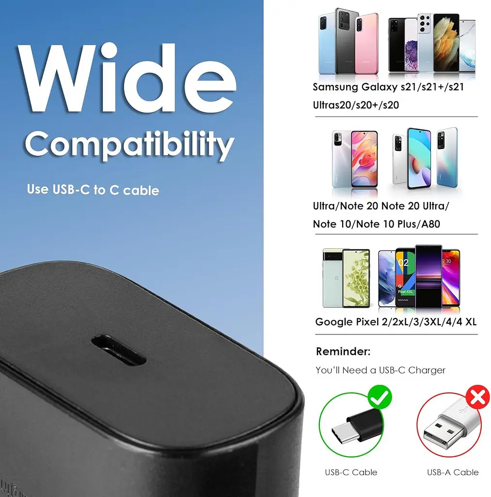 Швидкий зарядний адаптер USB-C 25W Fast Charger для Samsung Galaxy - фото 3
