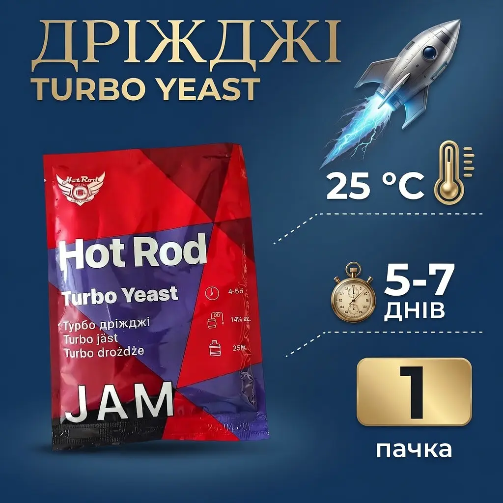 Турбо дріжджі Hot Rod Jam для фруктових браг, 69 г (до 25 л) - фото 3