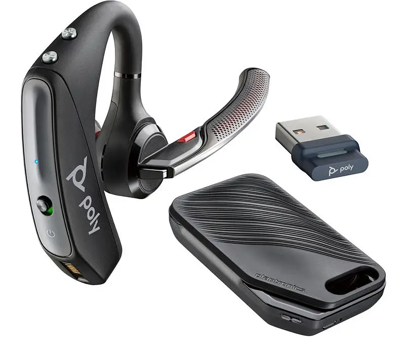 Гарнітура Poly комп'ютерна моно In-ear Voyager 5200 з адаптером BT700 USB-A Bluetooth всеспрямований Acoustic fence чорний (7K2F3AA) - фото 2