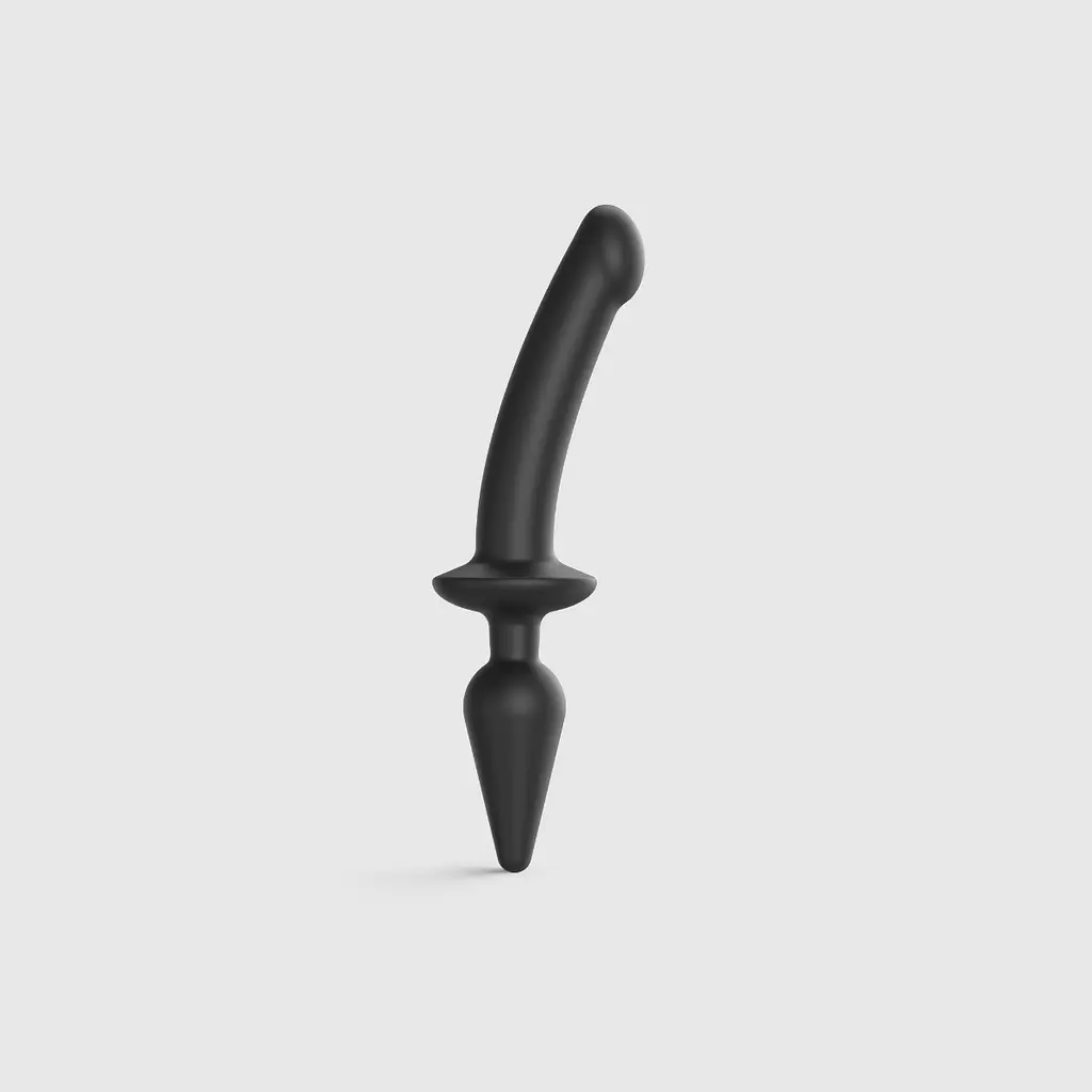 Фаломіметатор Strap-On-Me Switch Plug-In Dildo, L (чорний) - фото 2