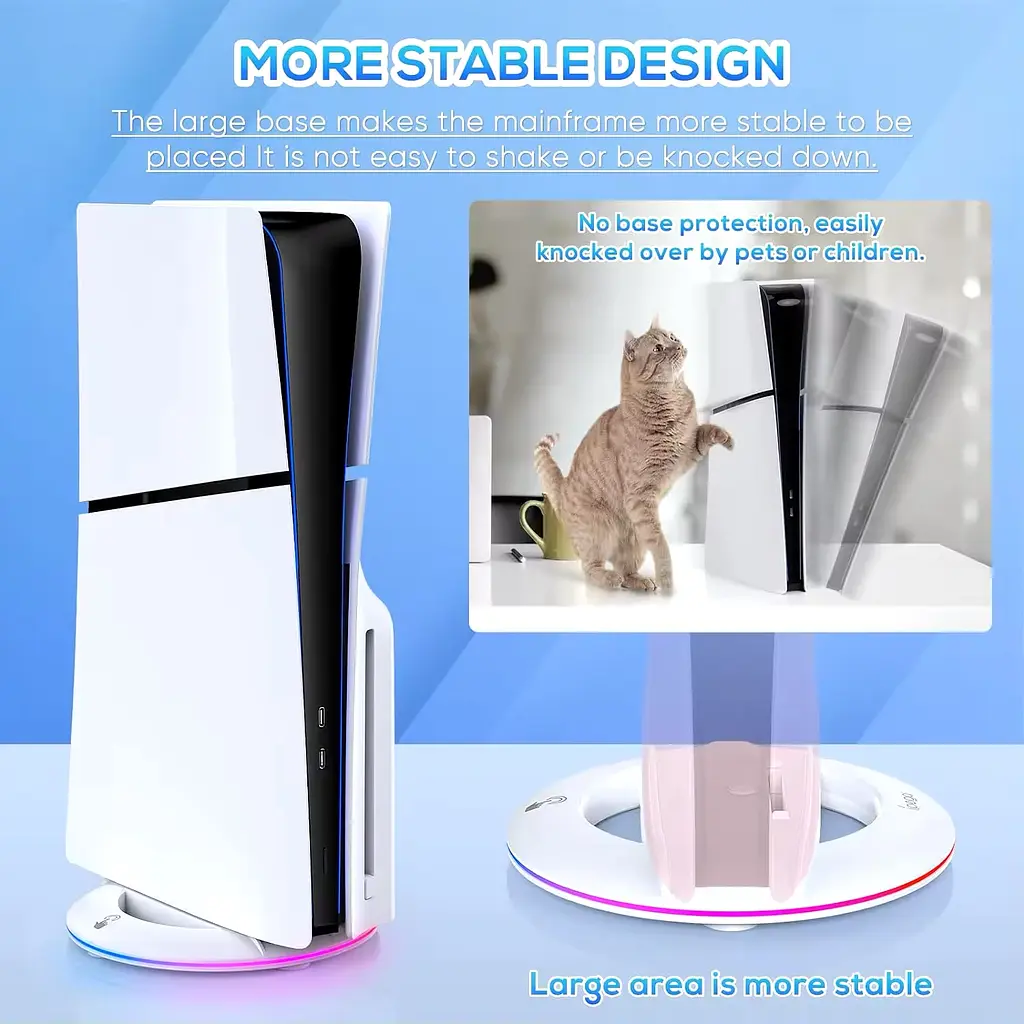 Вертикальна RGB-підставка Pega Sony PlayStation 5 Slim PS5 Slim Білий - фото 7
