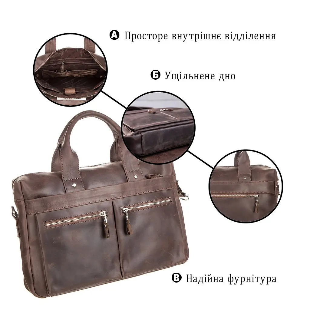 Сумка для ноутбука SHVIGEL 11020 коричнева - фото 4