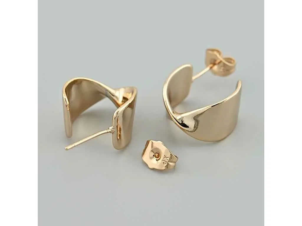 Сережки Xuping пусети Саллі 55793 15x10мм 5,5г позолота 18К - фото 2