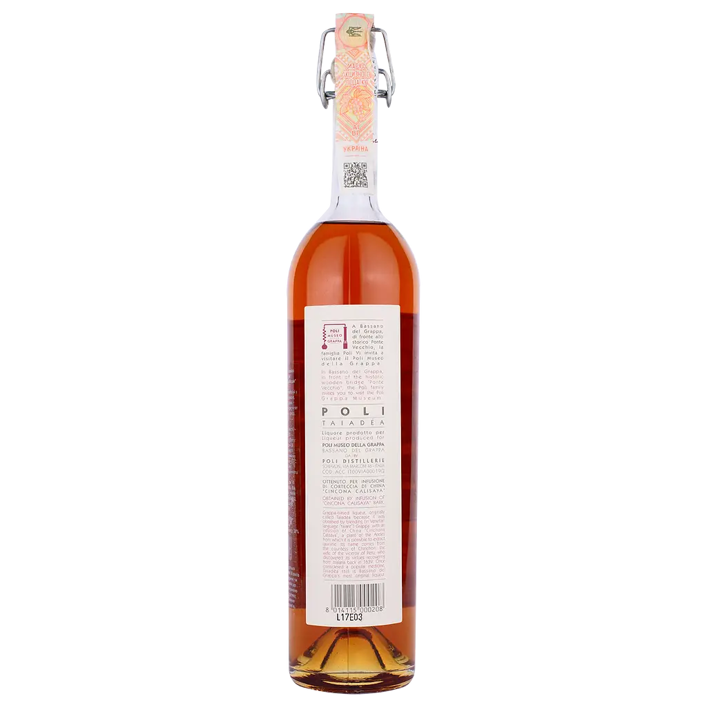 Граппа Poli Liqueur Taiadea Grappa&China Calissaya, 28%, 0,5 л - фото 2