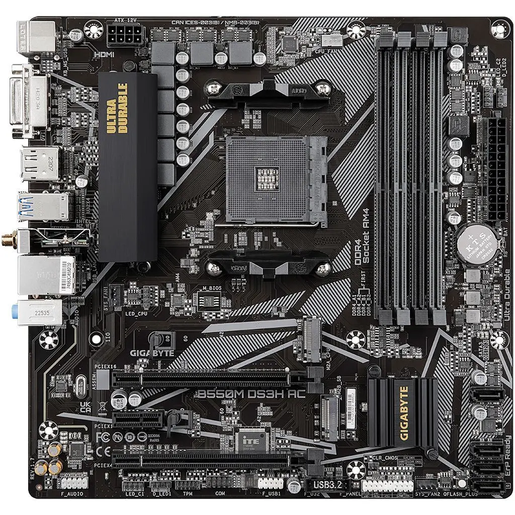 Материнська плата Gigabyte B550M DS3H AC [146936] - фото 2