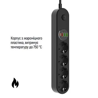 Мережевий фільтр живлення ColorWay (CW-CHE44PDB), 4 розетки/4USB 2M (CW-CHE44PDB) - фото 6