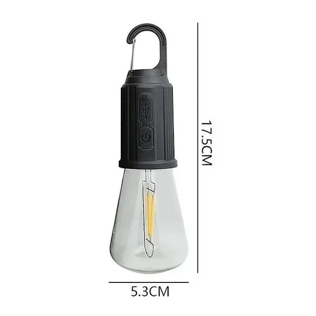 Лампочка кемпінгова акумуляторна LED Camping Lamp T02 з карабіном USB теплий білий
- фото 3