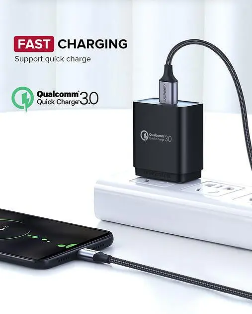 Кабель Ugreen US290 USB 2.0 to Micro Cable Nickel Plating Aluminum Braid 2A 2 м Black (6957303861484) - фото 5