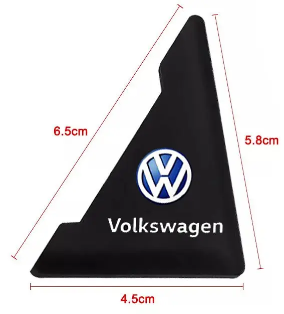 Захист кутів дверей Volkswagen 2 шт Гумові 45х58х47 мм на скотчі Чорні Посилені (протиударні чохли від сколів) - фото 2