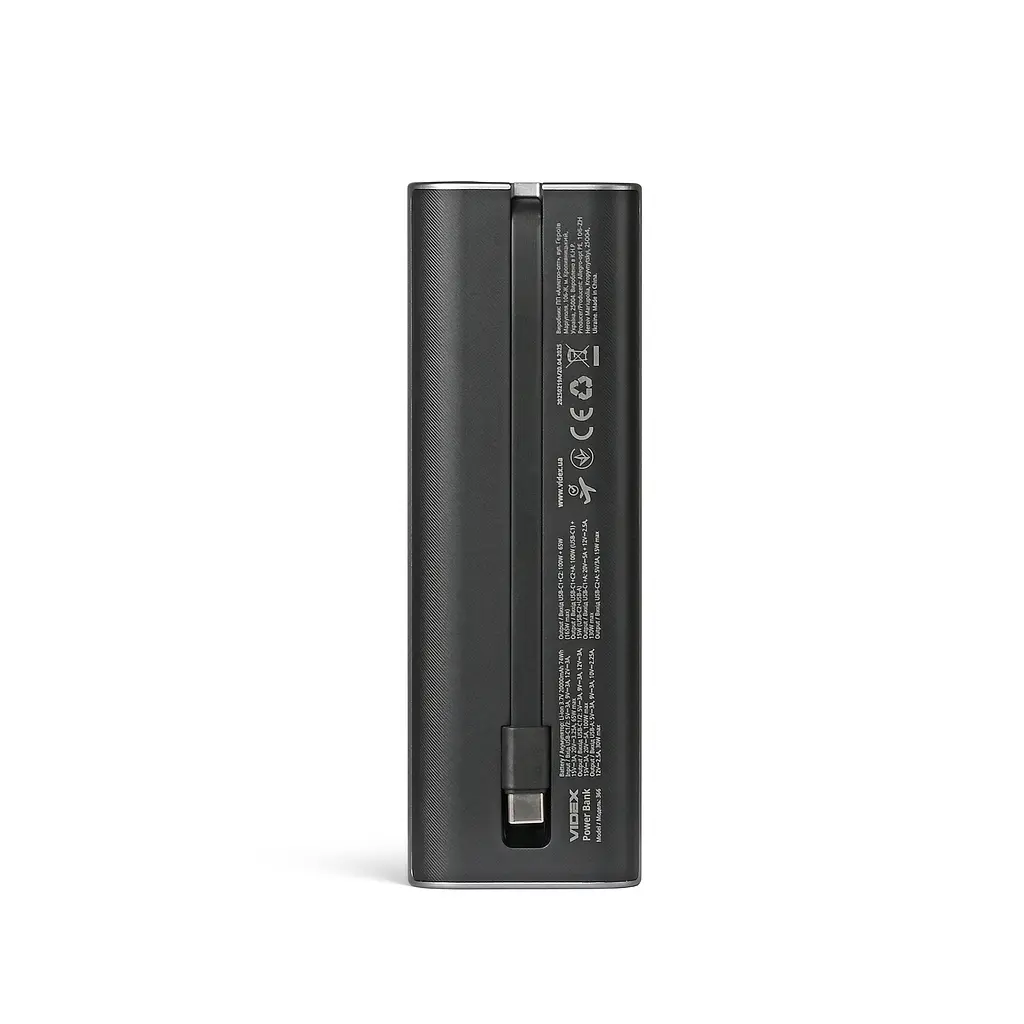 Павербанк 20000mAh VIDEX VPB-366 165W PD100W +Display VIDEX (28606-000) - фото 3