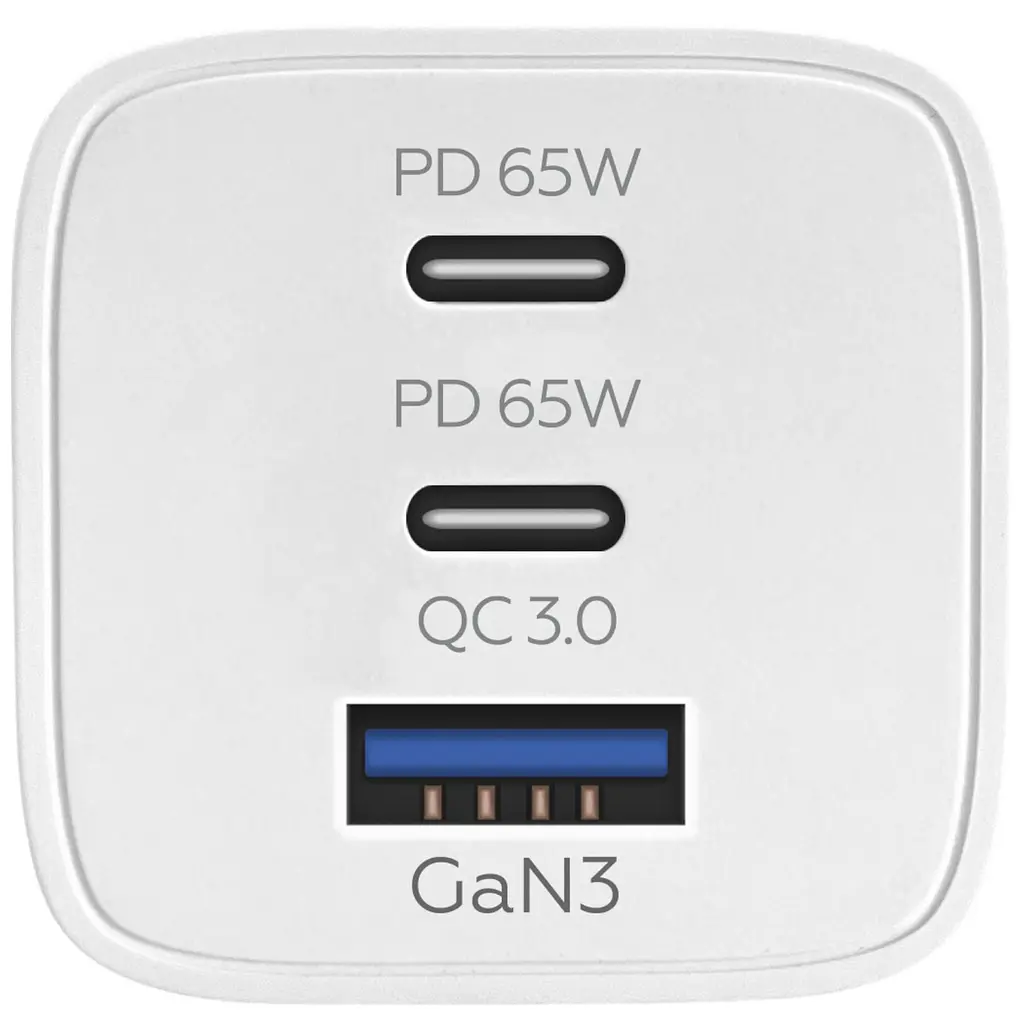 Зарядний пристрій Make 65 W 2 x PD + QC White - фото 5