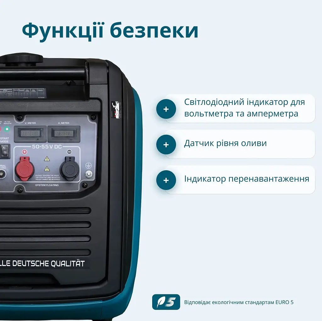 Konner & Sohnen Генератор постійного струму газобензиновий KS 48VGS-DC 3.3кВт 50-55В 60А електростартер 39кг - фото 8