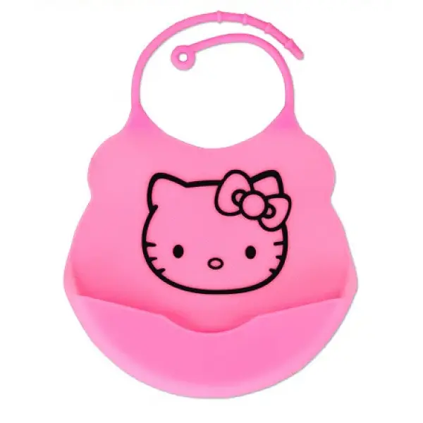 Силіконовий слинявчик з кишенею Kiddy Рожевий Hello Kitty 02101