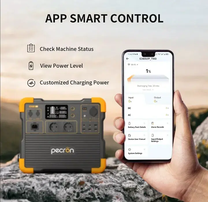 Зарядная станция Pecron E2400LFP APP Control, (электростанция для дома, UPS, ИБП) - фото 6