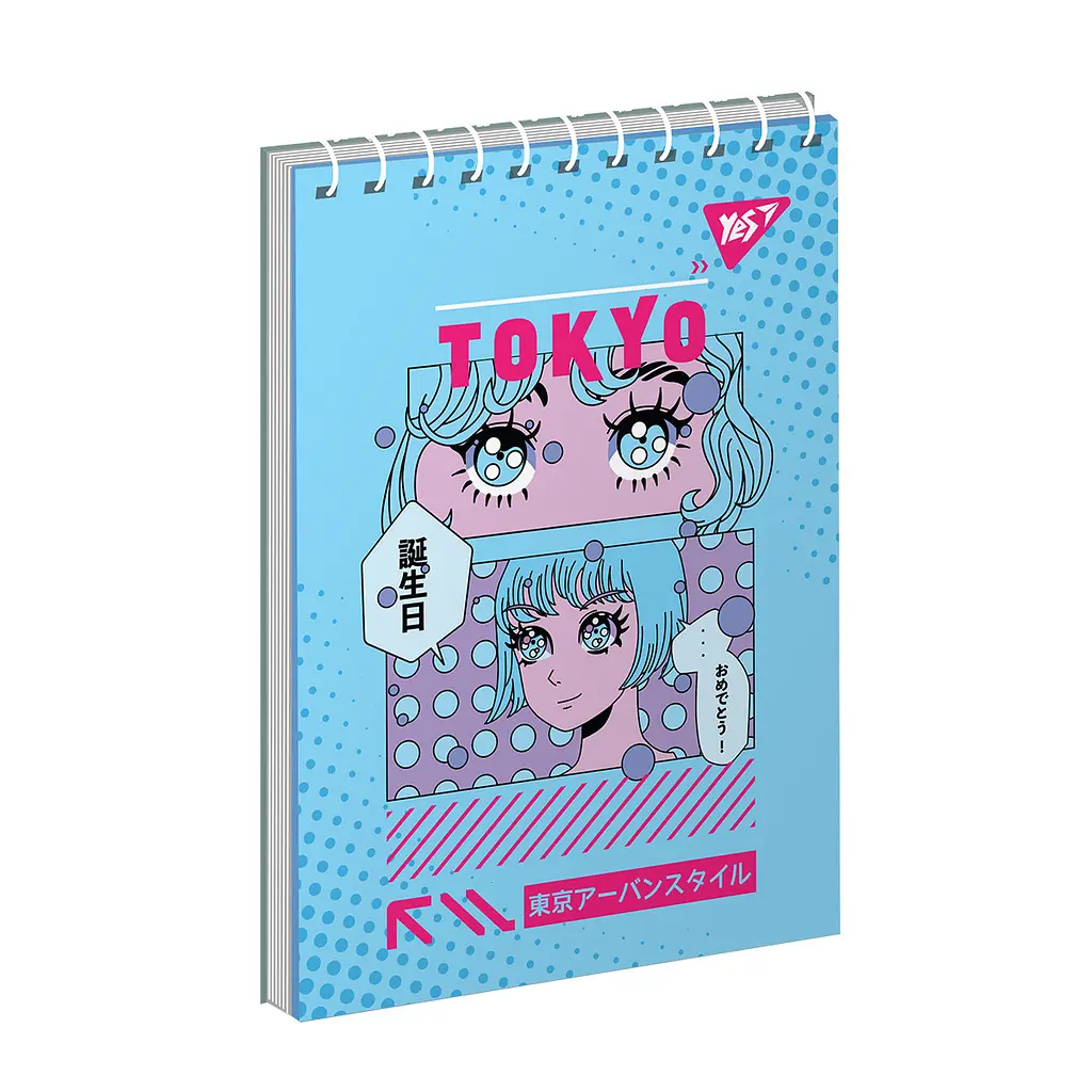 Блокнот пруж. A6 80арк. кліт. Anime. Tokyo 151964/Yes/(6)(210) - фото 3