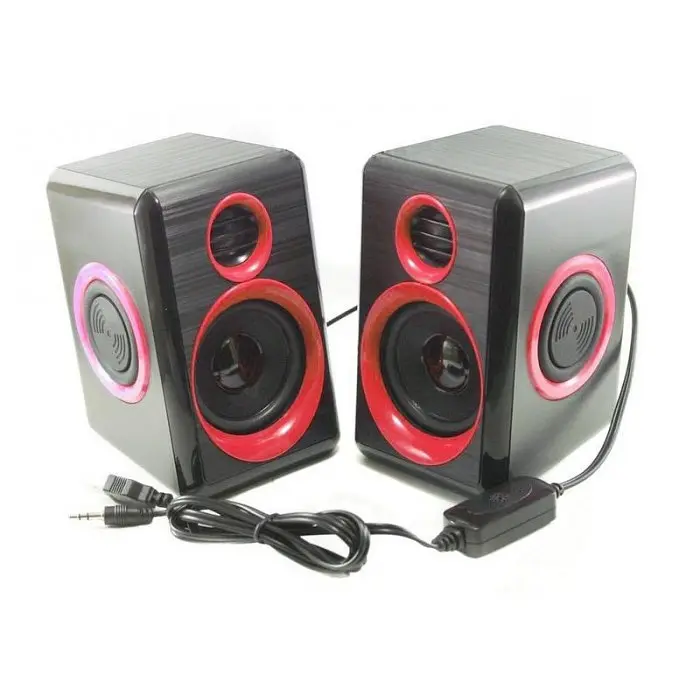 Комп'ютерні колонки акустика 2.0 USB FnT FT-165 Червоні - фото 3